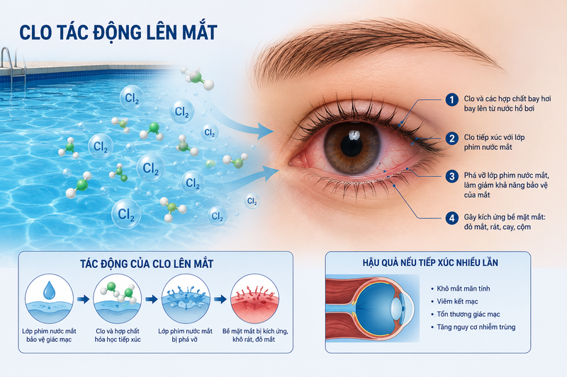 clo ảnh hưởng đến mắt