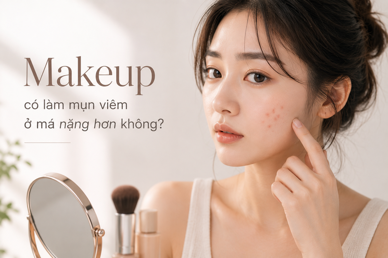 makeup có làm mụn nặng hơn